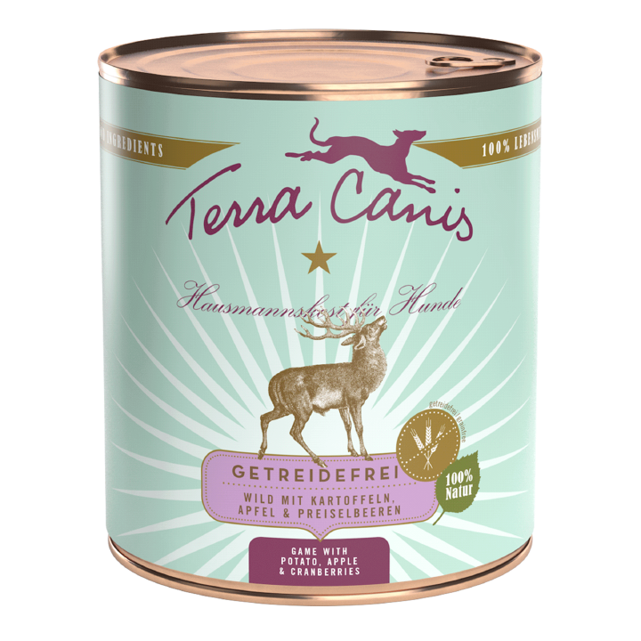 Terra Canis Hunde-Nassfutter Getreidefrei Wild mit Kartoffel und Apfel